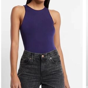 Express Body Contour High Neck Bodysuit – Deep Purple (XS) NWT